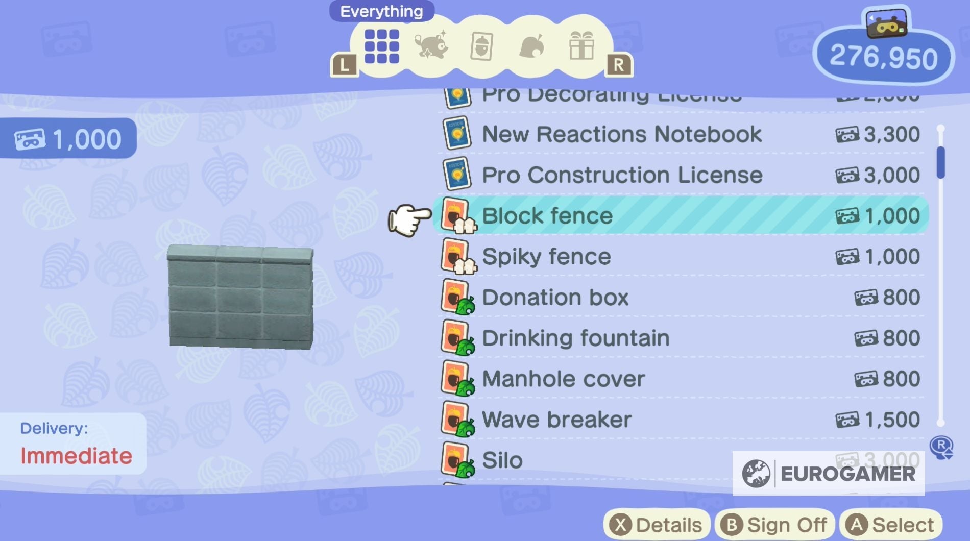 Animal Crossing new fences How to get new fences and customise fencing